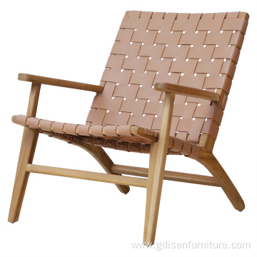 MALAND WOVEN LEATHER ARM CHAIR